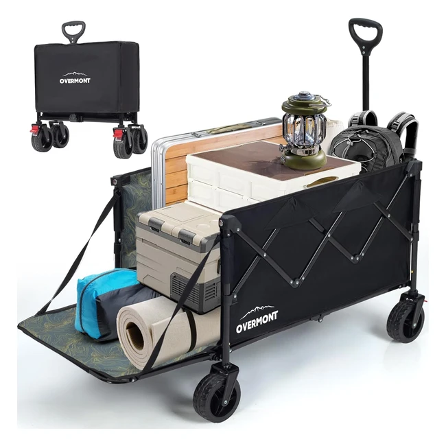 Chariot d'épicerie pliable Overmont avec hayon de 200L - Robuste, pratique et polyvalent