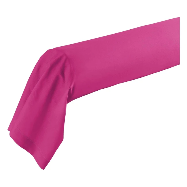 Taie de traversin en coton uni 57 fils - Douceur d'Intérieur 1640724 - Bois de rose 185 x 85 cm