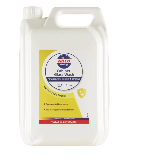 Nilco C7 Cabinet Dishwasher Glass Wash 5L - Stain Control, Nonfoaming