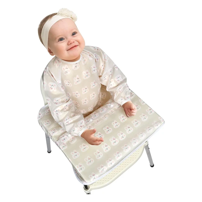 Vicloon Bavoir pour Chaise Haute - Bavoirs Manches Longues - Étanche et Amusant - Pour Enfant 6-12 Mois