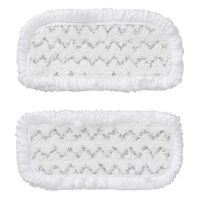 Woozoo Set de 2 Serpillères Récureur Capture Poussière Cheveux Poils d'Animaux Lavable à la Main pour Electric Mop ICM01 Scrub Pad MCP01 Blanc