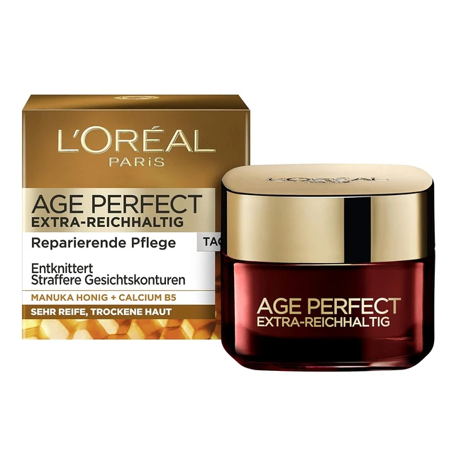 L'Oréal Paris Age Perfect Extra Rich Manuka Day Cream 50ml - Nährt intensiv, reduziert Falten
