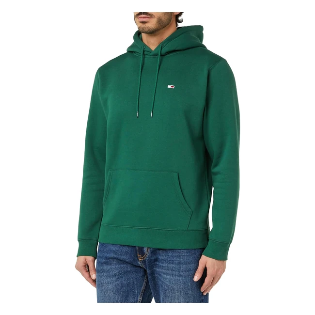 Tommy Jeans Men's TJM Regular Fleece Hoodie Sweatshirt - Court Green