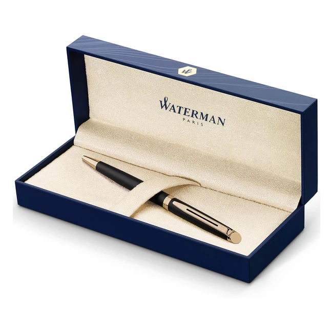 Waterman Hmisphre Kugelschreiber Mattschwarz 23K Goldverzierung mittlere Spit