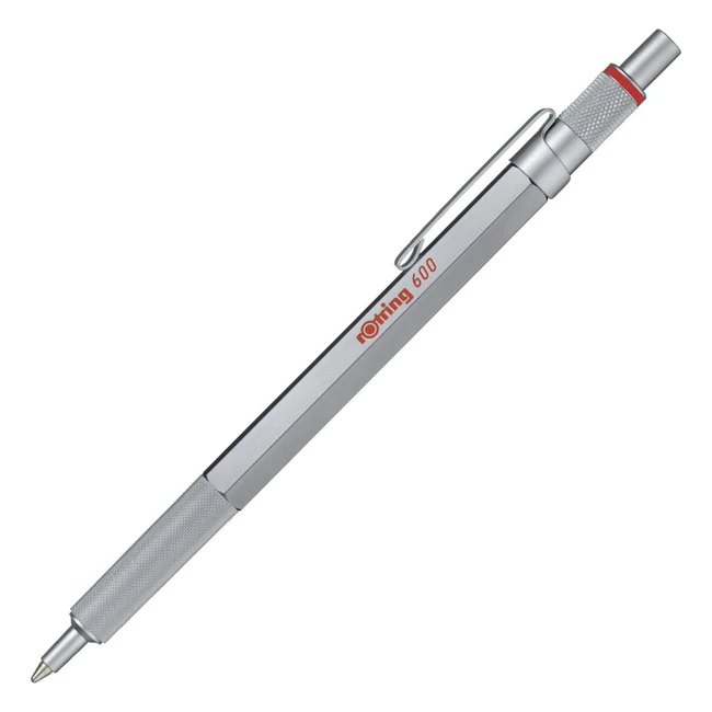 rotring 600 Kugelschreiber mittlere Spitze schwarze Tinte silberfarbener Schaft 