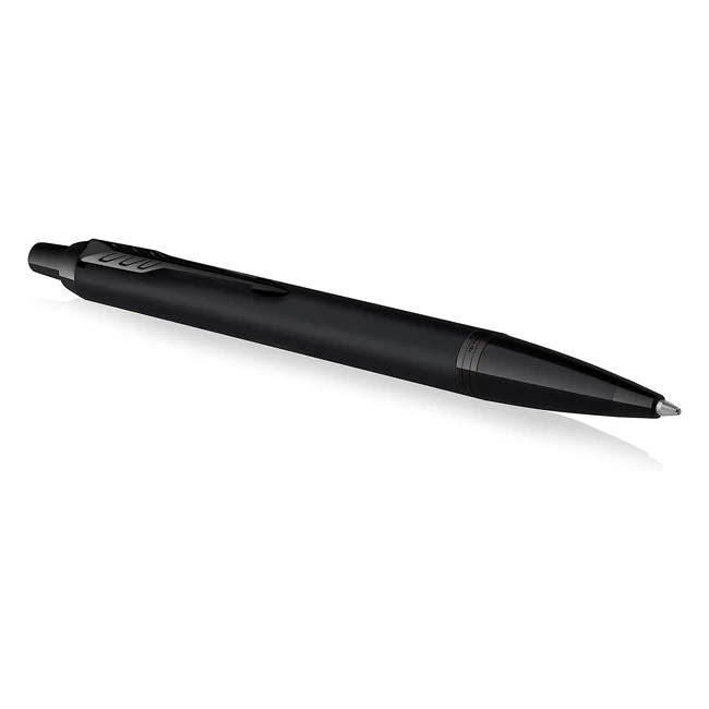 Parker Kugelschreiber mattschwarz schwarze Zierteile mittlere Schreibspitze 