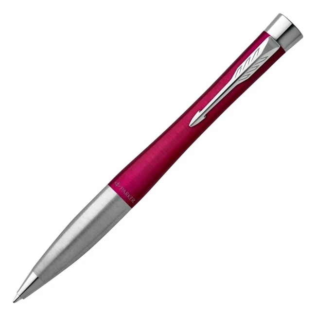 Parker Urban Twist Kugelschreiber Magenta mit Chromverzierung, blaue Tintennachfüllung, Geschenkbox