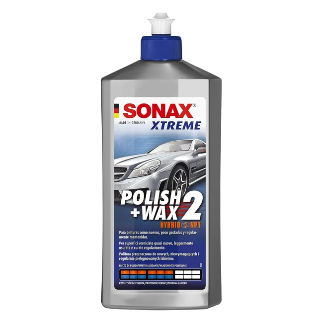 Sonax Xtreme Polishwax 2 Hybrid NPT 500 ml - Pulimento y Cera para Pinturas Mate Desgastadas - Ref. 02072000820