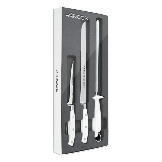 Set Disossare Prosciutto Arcos, Acciaio Inox, Bianco, 3 Pezzi