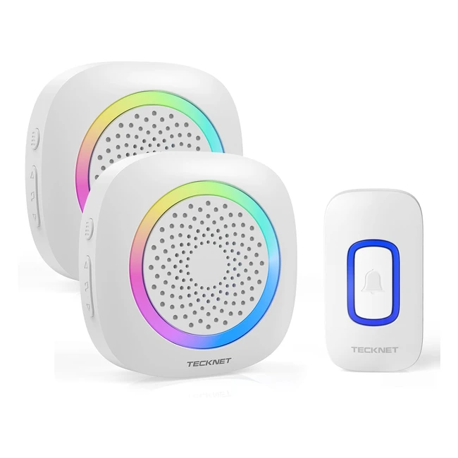 Campanello senza fili Tecknet impermeabile IP66 portata 400m volume regolabil