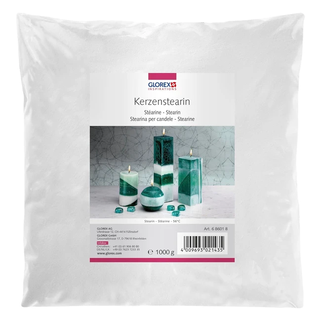 Estearina en Polvo Blanco Glorex 6-8601-8 - 1000g - Para Velas Creativas