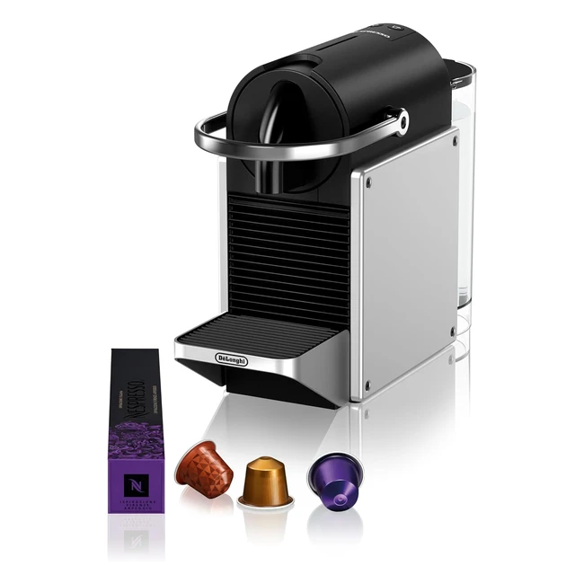 Nespresso Delonghi Pixie EN127S Kaffeekapselmaschine, 19 bar Druck, 1260 W, Silber/Schwarz