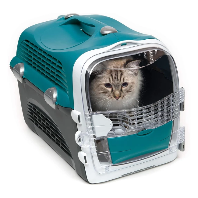 Catit Cabrio Cat Carrier Turquoise - Secure Convenient and Comfortable