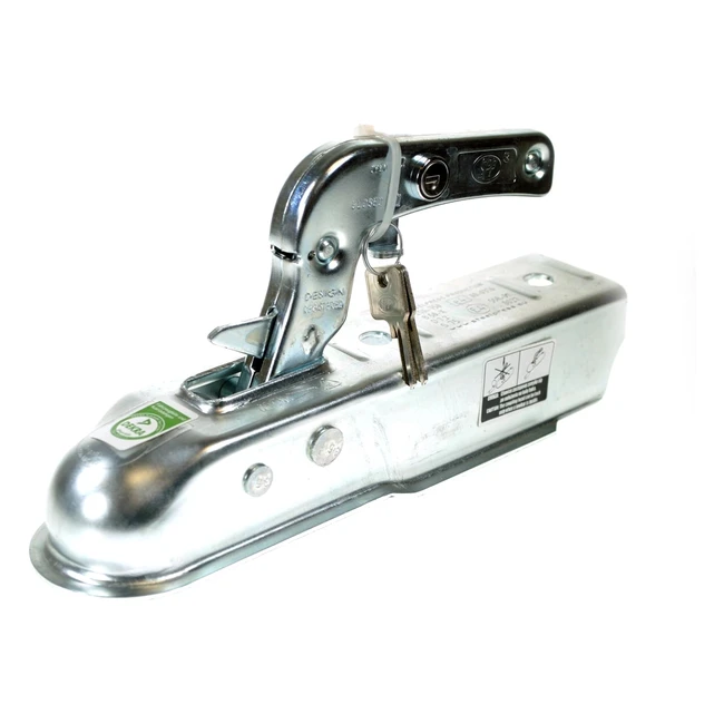 Maypole 50mm Pressed Steel Coupling with Integral Lock - Suitable Replacement for Knott KQ7K, Alko AK7D, Ifor Williams PO0355 and Maypole Unbraked Trailers