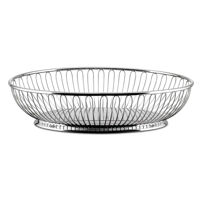 Alessi 829 Oval Wire Basket - Steel Mirror Polished - 28cm x 8cm x 21cm