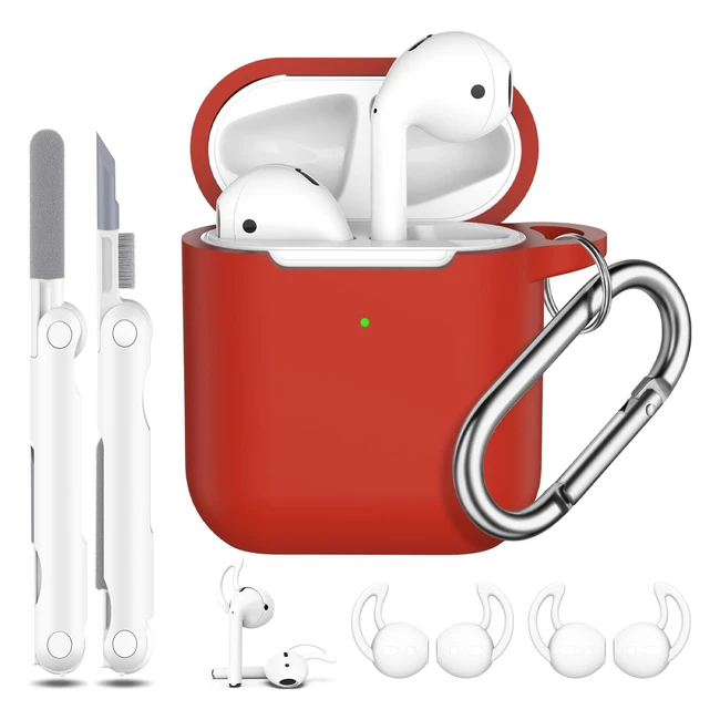 Custodia AirPods 2a e 1a Gen con Kit Pulizia - Silicone Rosso