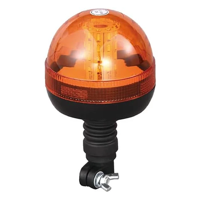 Maypole 1224V LED Amber Flashing Warning Beacon for Vans Tractors Forklifts - 