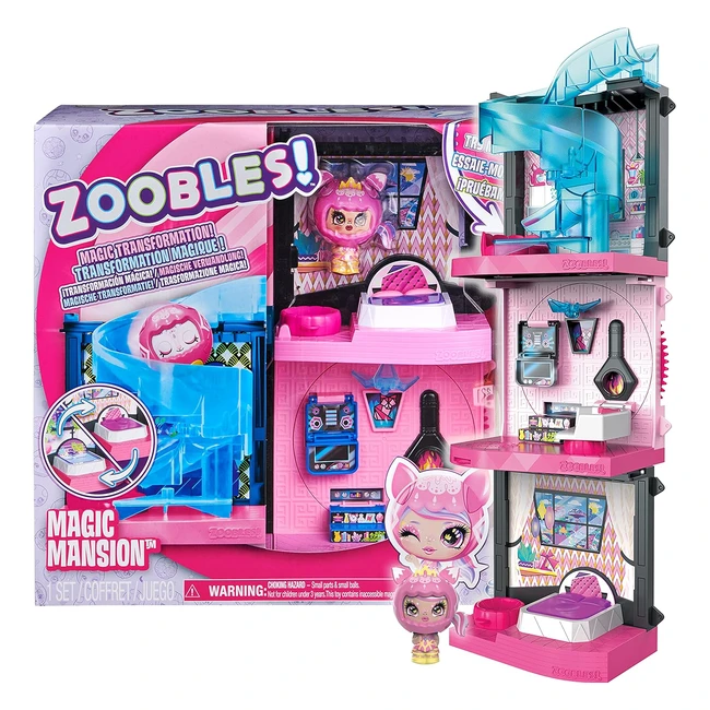 Zoobles Magic Mansion Transforming Playset - Incluye Figura Zgirl Exclusiva - Juguetes para Niñas de 5 años en adelante