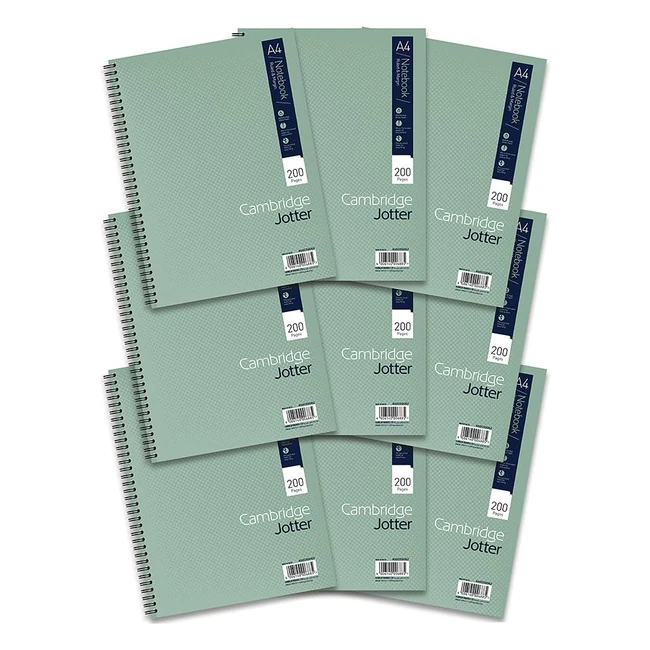 Cambridge Jotter A4 Notebook - Pack of 9 Wirebound Lined 200 Pages
