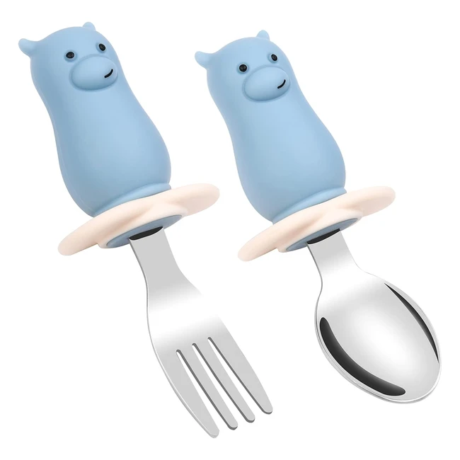 Ensemble Couverts Enfants Vicloon - Fourchette et Cuillère en Acier Inoxydable 316 de Qualité Alimentaire