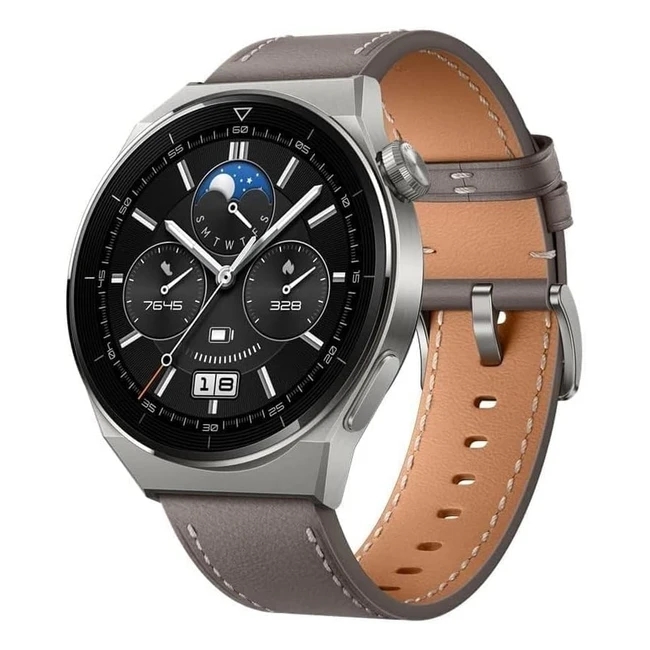 Montre Connecte Huawei Watch GT 3 Pro 46mm - ECG - Cuir Gris - GPS - Suivi San