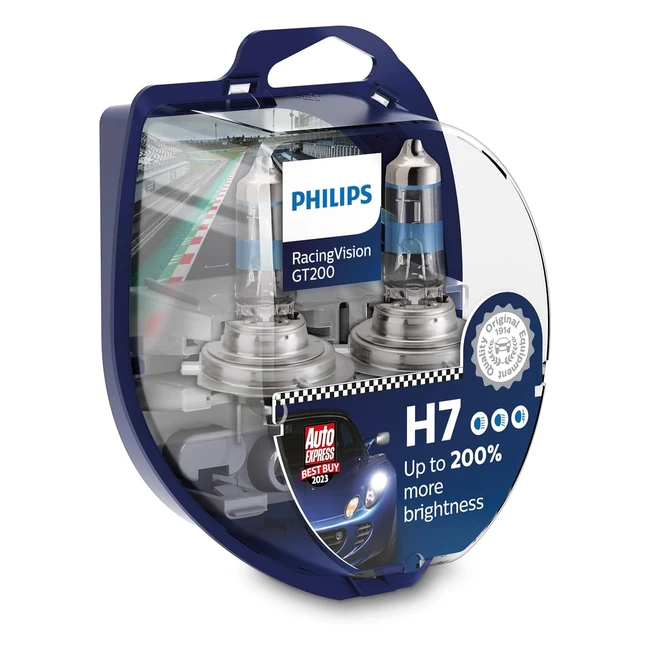 Philips Racing Vision GT200 H7 Headlight Bulb 200 Double Set - Up to 200 Bright