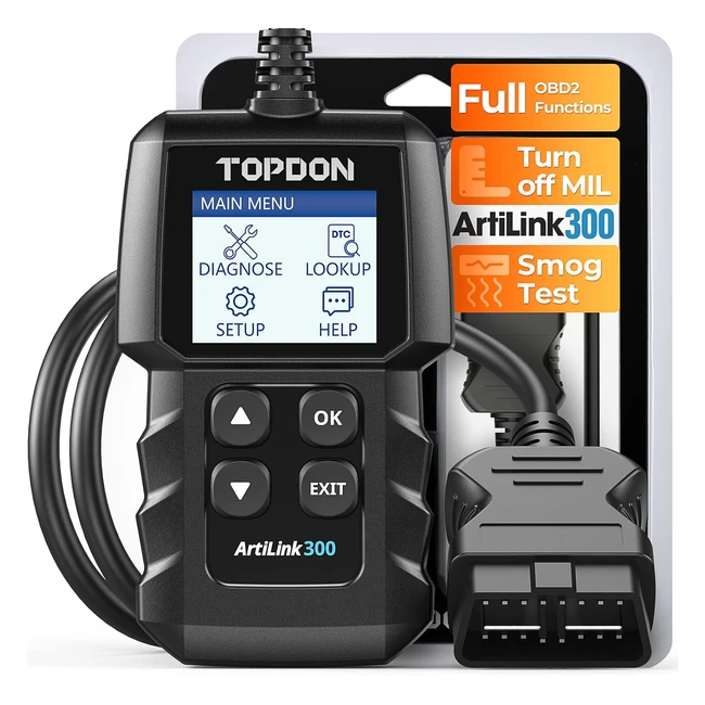 TOPDON OBD2 Diagnosegerät AL300 Auto Universal Fahrzeug-Fehlercodeleser mit vollständigen OBD2-Funktionen