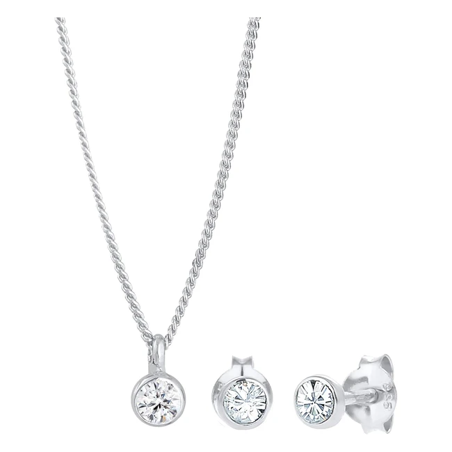 Set gioielli Elli Basic Crystal in argento 925