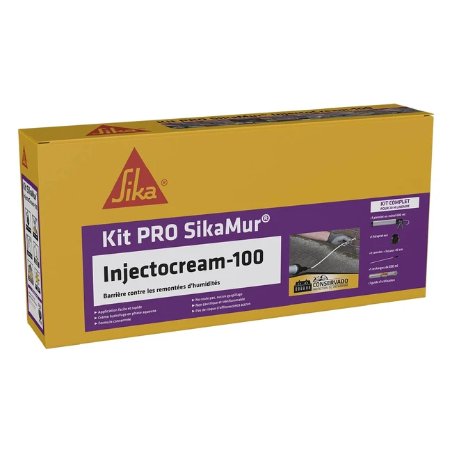 Traitement contre les remontées capillaires - Sika Sikamur Injectocream 100 - Kit 20m linéaire blanc