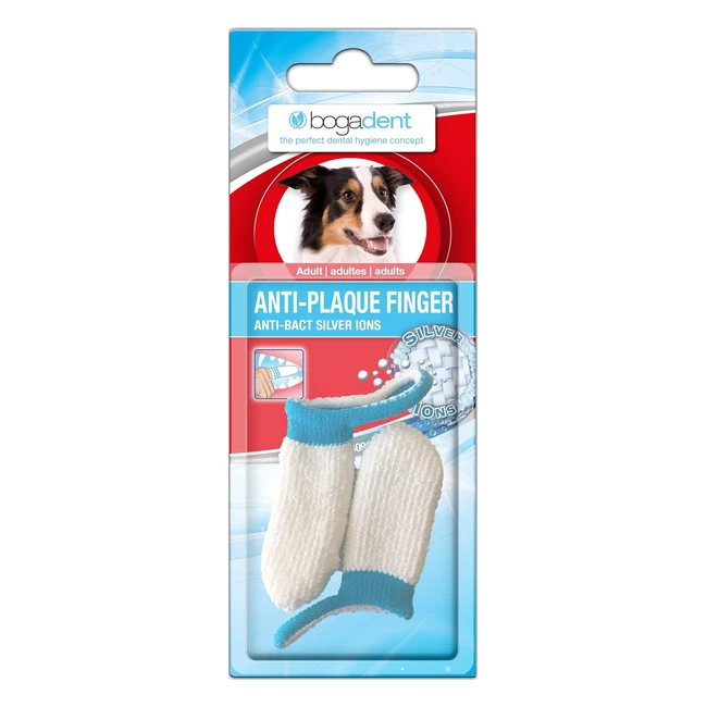 Bogadent Anti-Plaque Finger für erwachsene Hunde, weiß, 2 Stück, 1 Packung