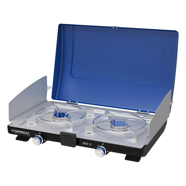 Réchaud Campingaz 200S - Cuisinière au gaz avec pare-vents et grilles amovibles