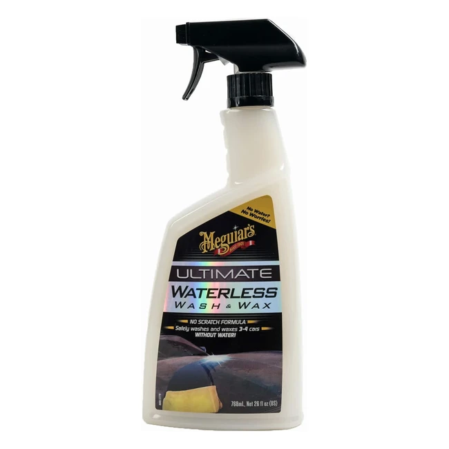 Meguiar's G3626EU Ultimate Waterless Wash & Wax - Premium Formula with Water Spot-Free Advanced Chemistry - Long-Lasting Barrier - Safe for Glossy Paints - No Equipment Needed