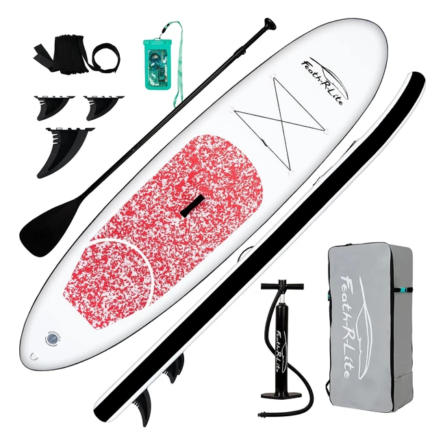 SUP Gonfiabile FunWater Ultraleggero 305x76x15cm - Accessori Completi - Pagaia Regolabile - Pompa - Zaino da Viaggio - ISUP Borsa Impermeabile - Portata fino a 127kg
