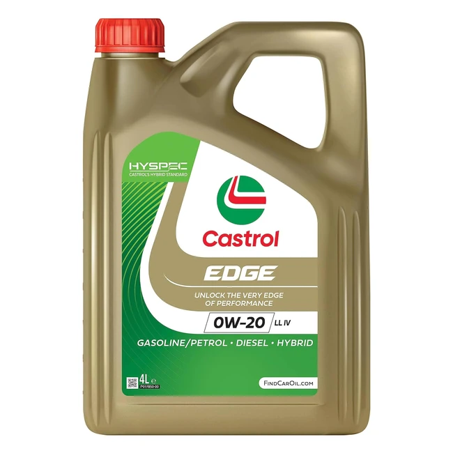 Huile moteur Castrol Edge 0W20 LL IV 4L - Réduit les frottements et protège votre moteur