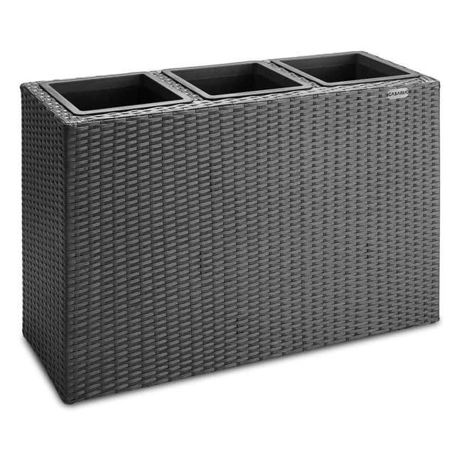 Deuba Pflanztopf Polyrattan-Look Blumenkbel 83 x 305 x 60 cm Schwarz Braun Cre