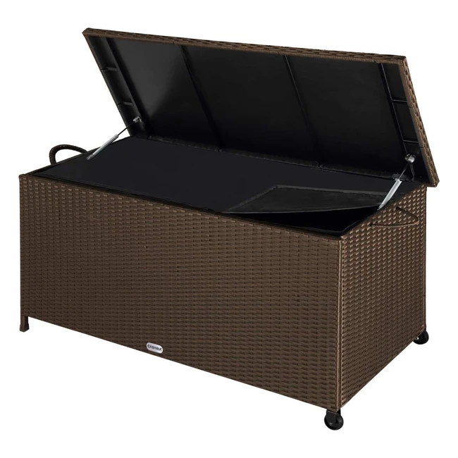 Casaria Gartenbox XXL wasserdicht, Polyrattan, UV-beständig, 360L Stauraum, braun