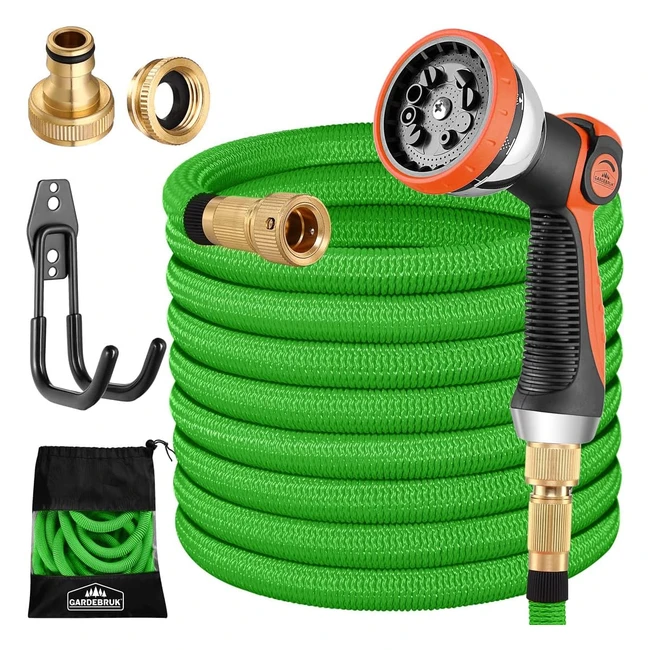 Gardebruk flexibler Gartenschlauch  Latexkern  Vollmessingadapter  127 cm auf