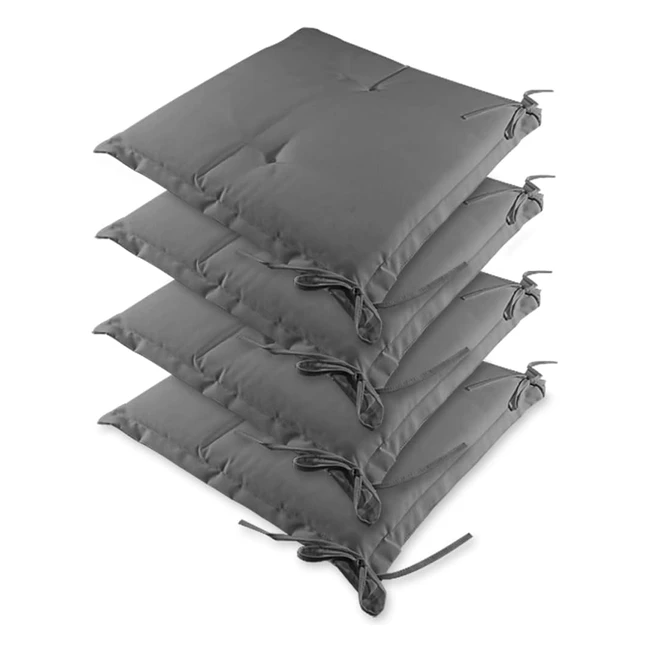 Detex 4er Set Sitzkissen Sydney Outdoor wasserabweisend 41x37 cm Stuhlkissen Sitzauflage Auflage Gartenstuhl