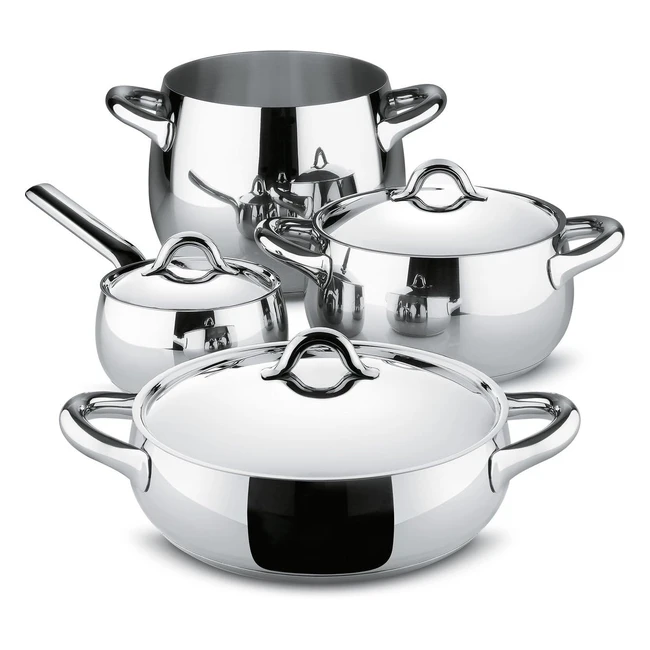 Ensemble de casseroles Alessi SG100S7 en acier inoxydable - Design moderne - Réf. SG100S7