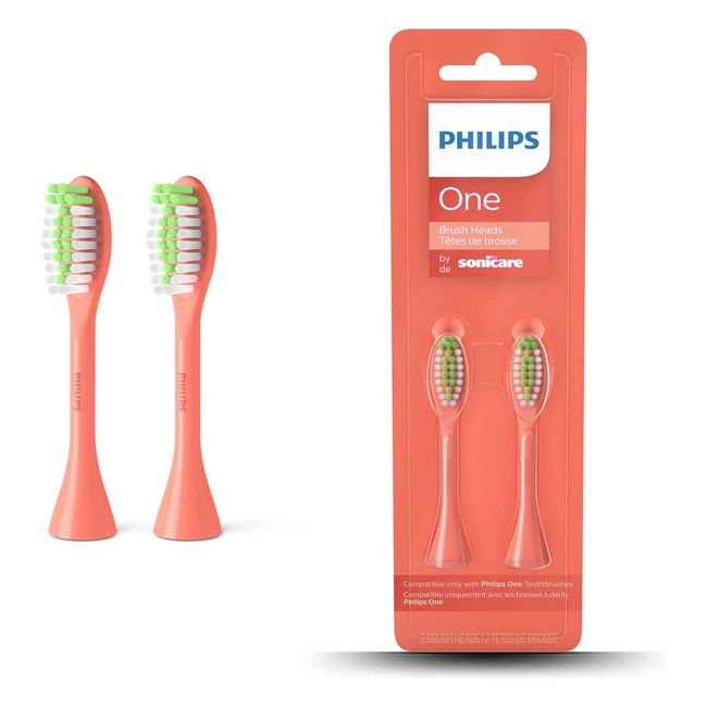 Philips One Electric Toothbrush Brush Head Pack of 2 BH102201 - Orange