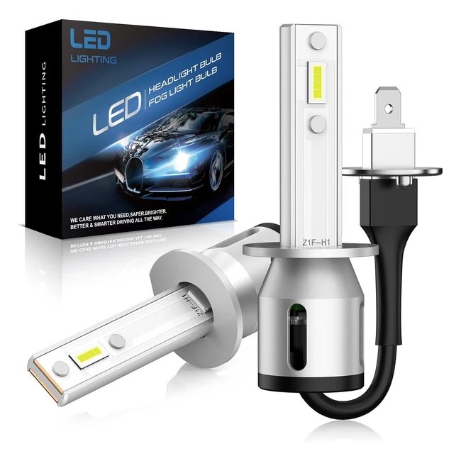 Lampadine H1 LED 22000lm 2023 Aggiornato 6500K Bianco 12V LED H1 Fari per Auto H