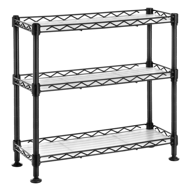 Songmics 3-Tier Spice Rack - Metal Kitchen Counter Shelf with Adjustable Shelves