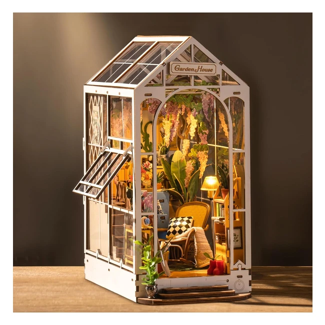 Robotime Book Nook Kit Gardenhouse with LED Lights - DIY Miniature Dolls House K