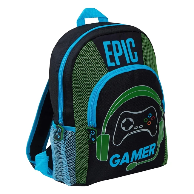 Epic Gamer Backpack - Travel School Gaming Bag with Bottle Holders