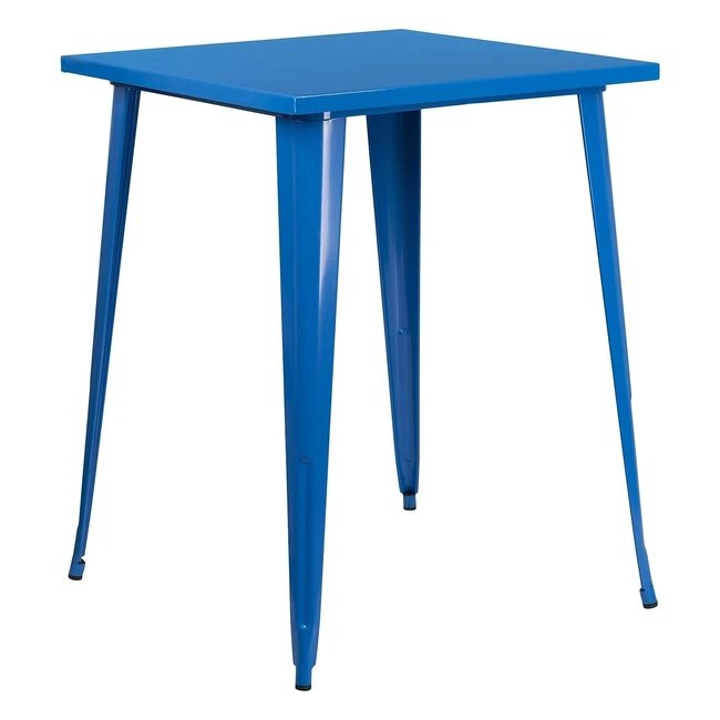 Tavolo Quadrato Metallo Flash Altezza Antivari Blu 315