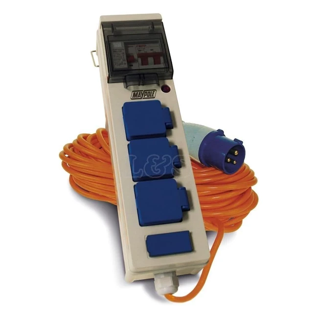 Maypole 230V 13A Mobile Mains Power Unit with USB - Ideal for Caravans, Camping, and Motorhomes