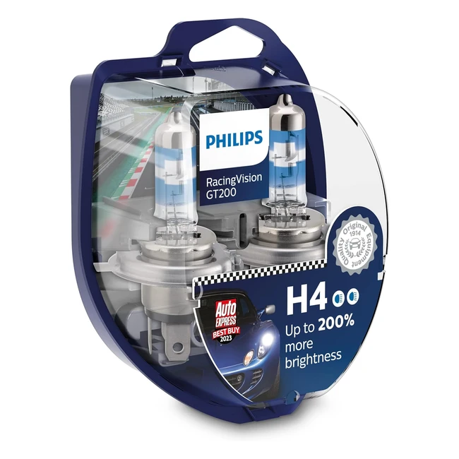 Philips RacingVision GT200 H4 Car Headlight Bulb 200 - Set of 2