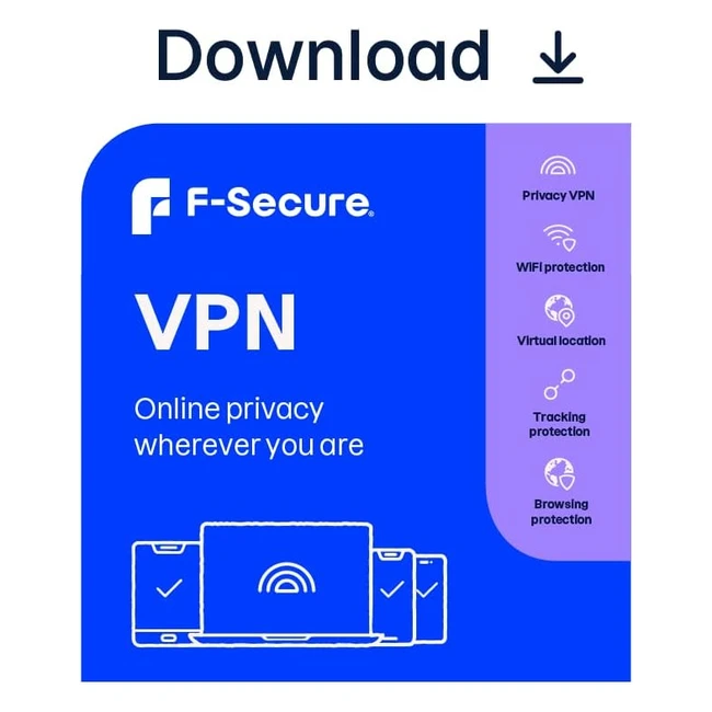 F-Secure VPN: 1 Year, 3 Devices, PC/Mac/Mobile, Activation Code