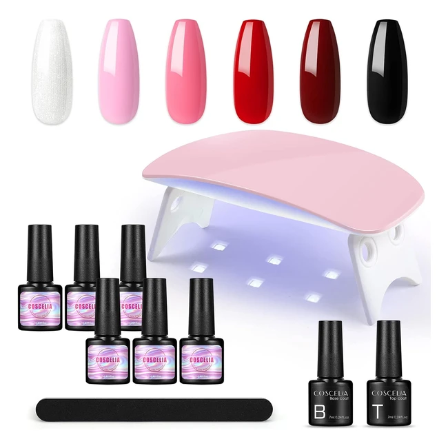 Kit Semipermanente Unghie Coscelia - Base e Top Coat - Fornetto Unghie - Portati