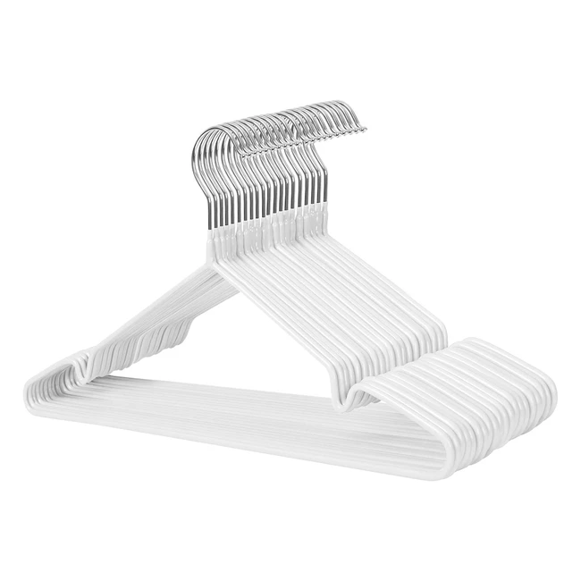 Songmics Metal Hangers 20 Pack - Space Saving, Non-Slip, 360 Swivel Hooks - White